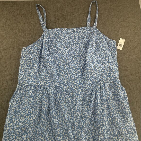 New Old Navy Womens Romper Blue & White Floral Plus 2X Rayon/ Viscose Strappy - Picture 3 of 12